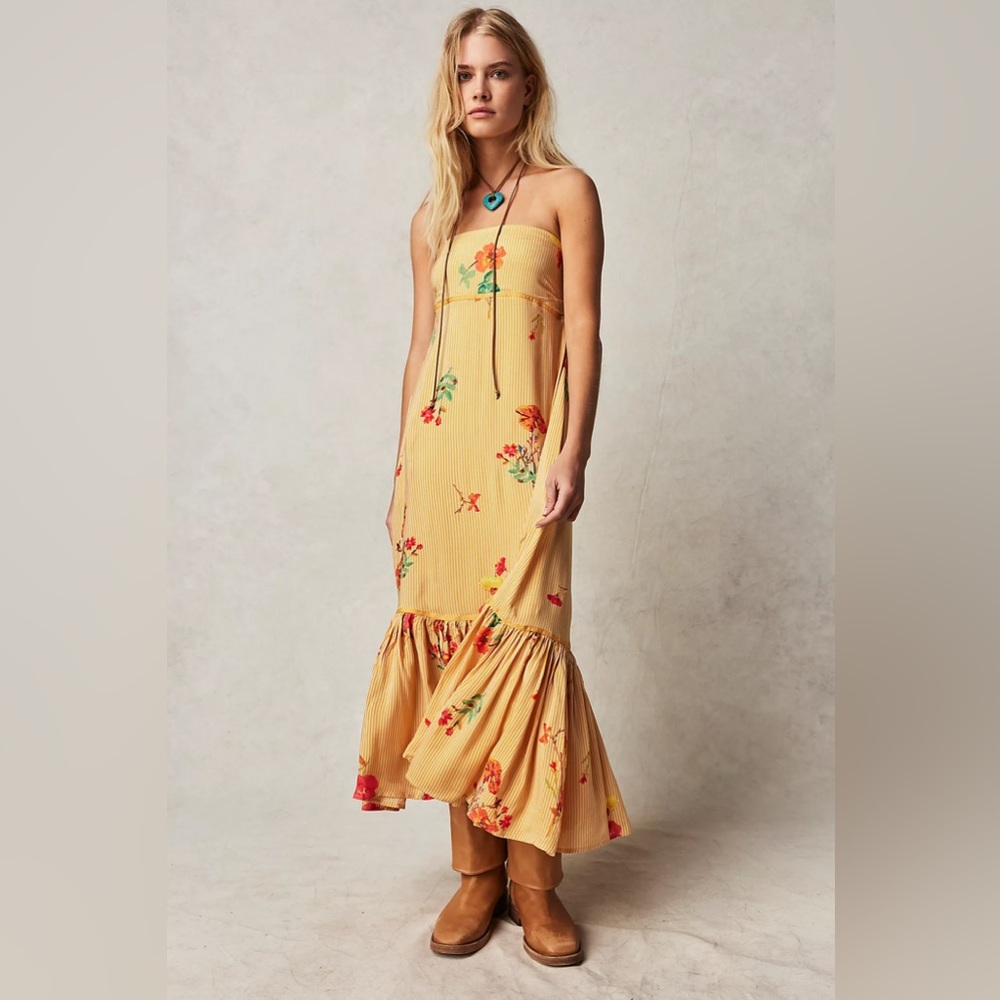 Free People Rosie Posie MIDI Dress Large